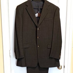 Hickey Freeman vintage suit dark heather grey/fine check 42XL